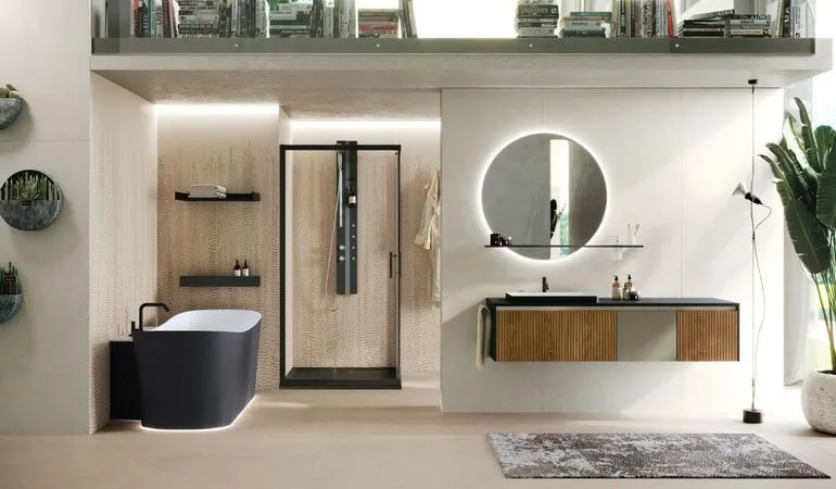 Sanitari e miscelatori per un bagno moderno