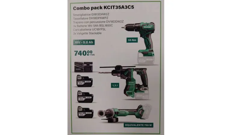 HiKOKI Combo Pack   DV18DD + G1813DA  + DH18DPA  €740 + iva