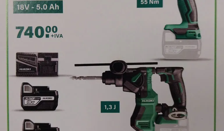 HiKOKI Combo Pack   DV18DD + G1813DA  + DH18DPA  €740 + iva